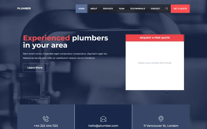 A(z) Plumber sablonminta képernyőképe