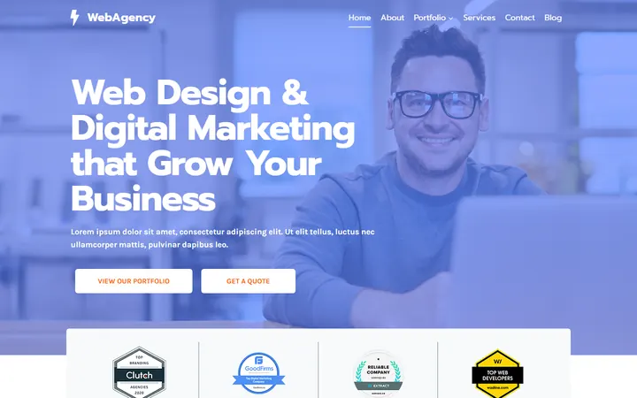 A(z) WebAgency sablonminta képernyőképe